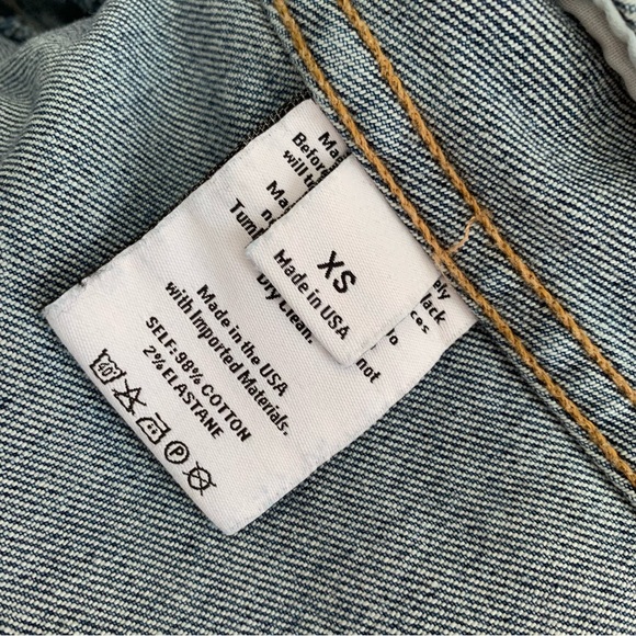 Proenza Schouler White Label ~2- Tone Bleached Cropped Denim Jacket - Picture 9 of 16